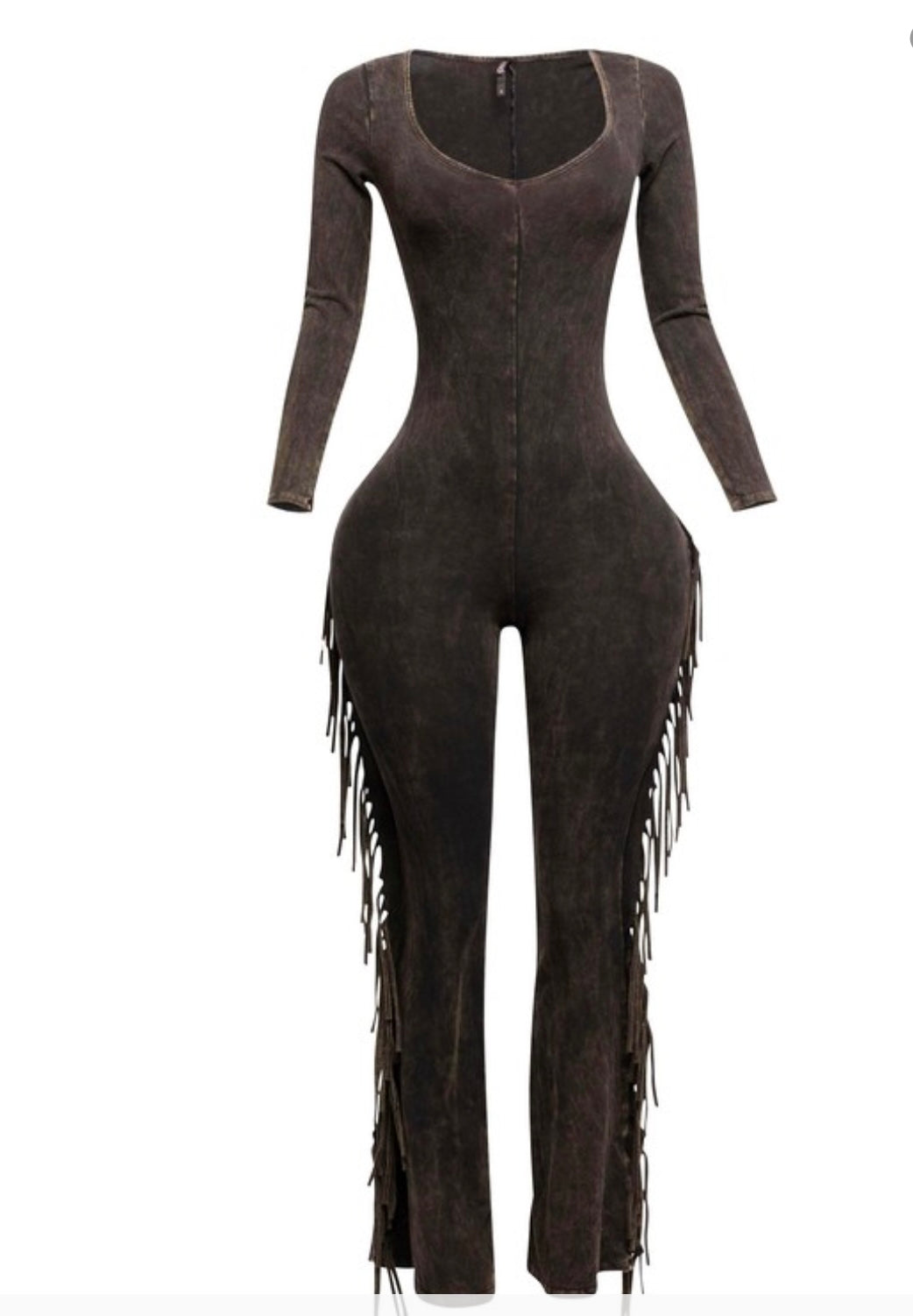 Fringe Jumpsuit| Dark Brown